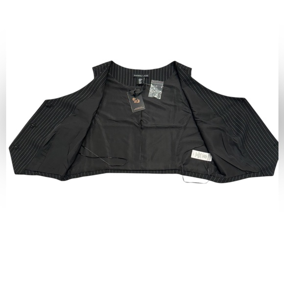 SINCERELY JULES Pinstripe Black & White Vest NWT XL - Picture 3 of 6